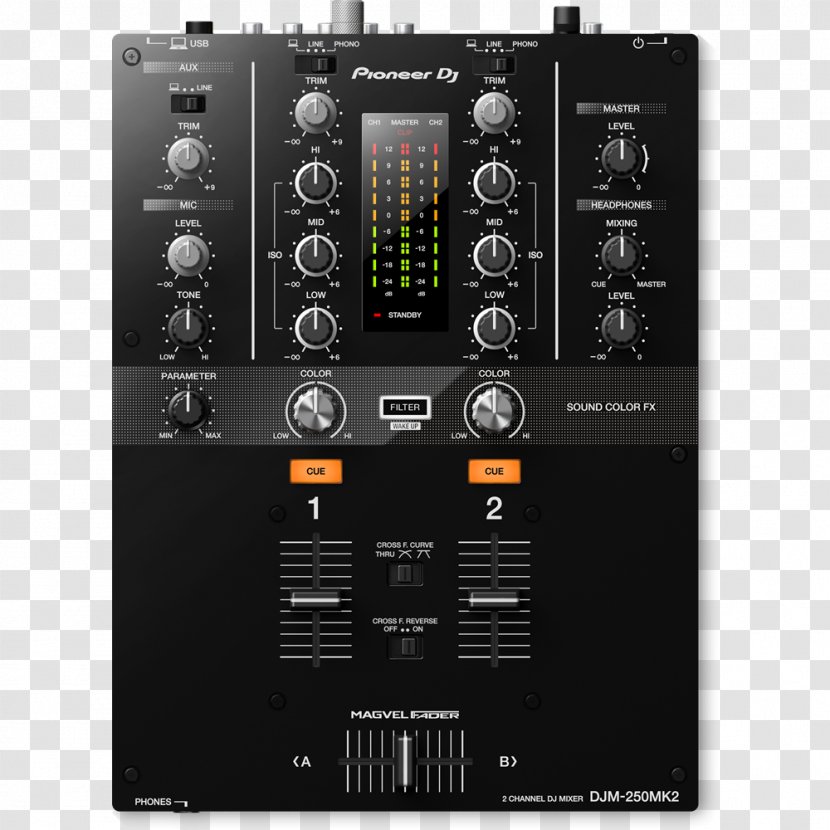 DJ Mixer Pioneer DJM-250MK2 Audio Mixers - Stereo Amplifier - Dj Mix Transparent PNG
