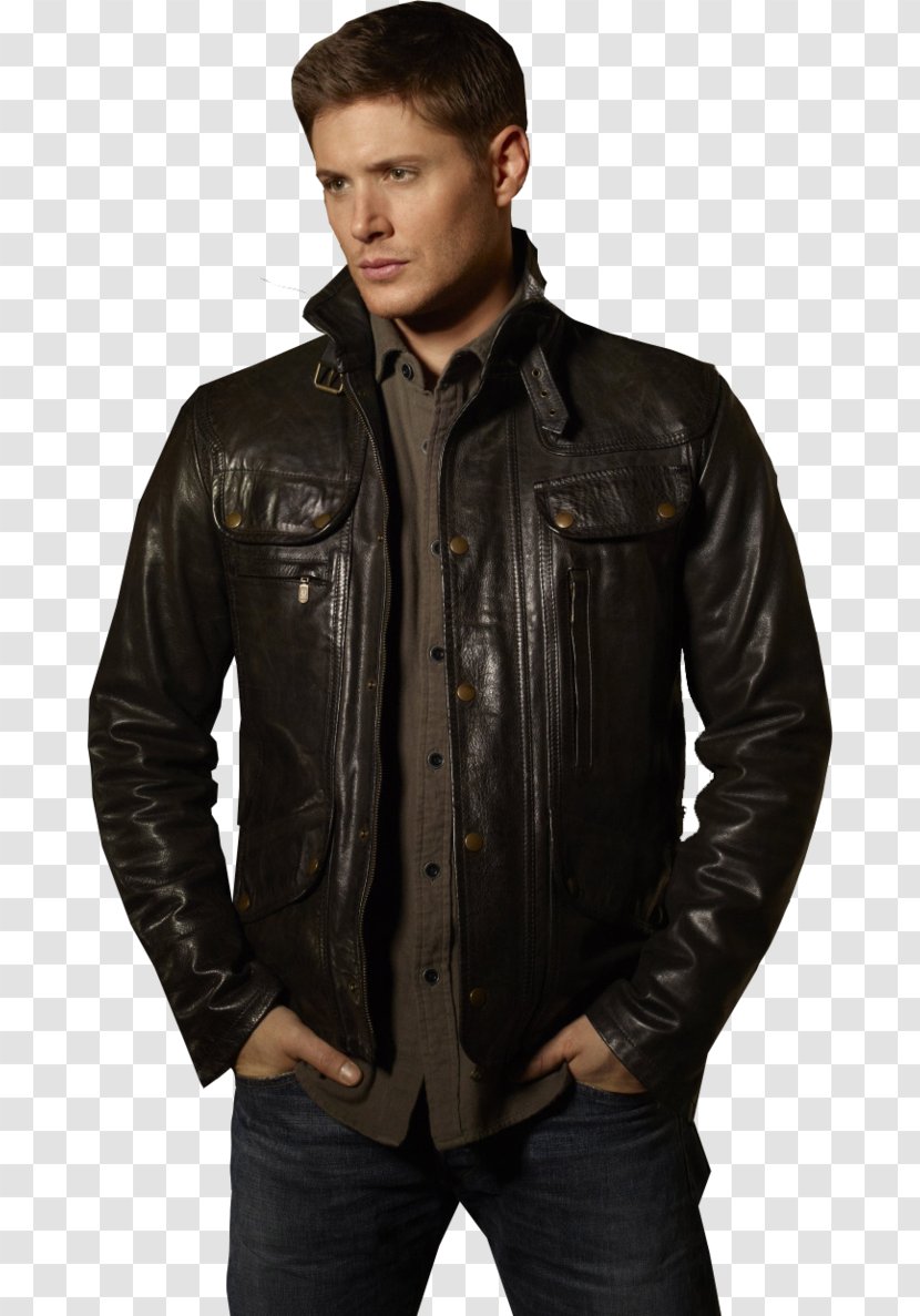 Jensen Ackles Dean Winchester Supernatural Sam Castiel - Leather Jacket - Transparent Transparent PNG