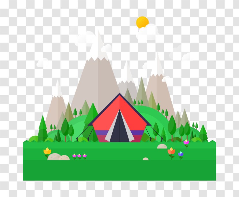 Illustration Camping Vector Graphics Image Tent - Grass - Free Transparent PNG