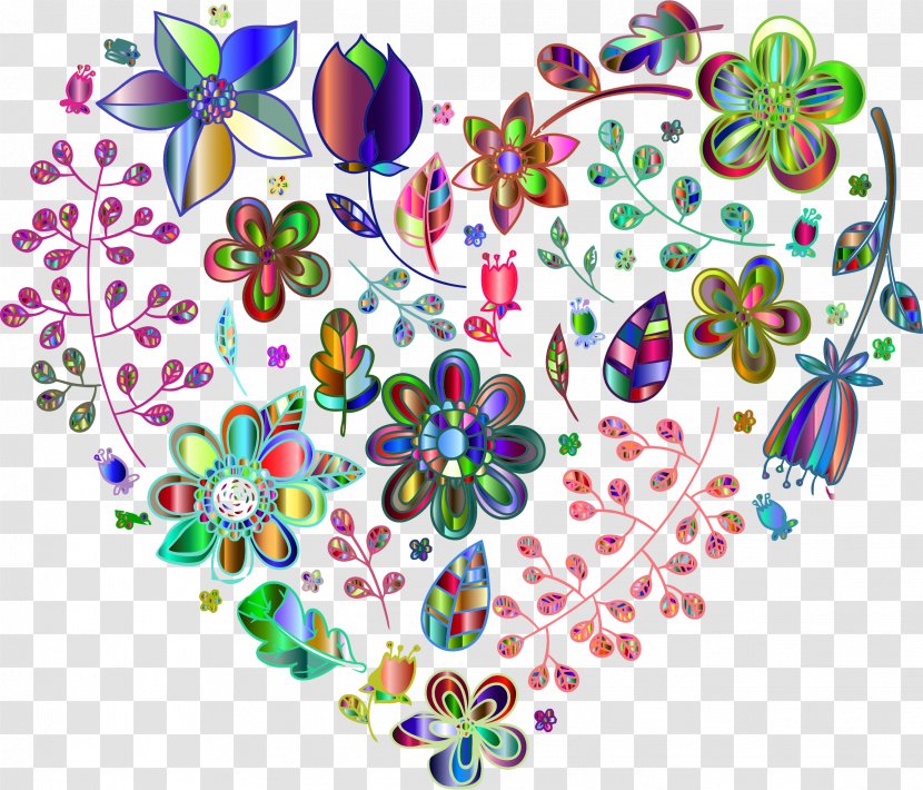 Heart Flower Desktop Wallpaper Clip Art - Purple - Flowers Background Transparent PNG