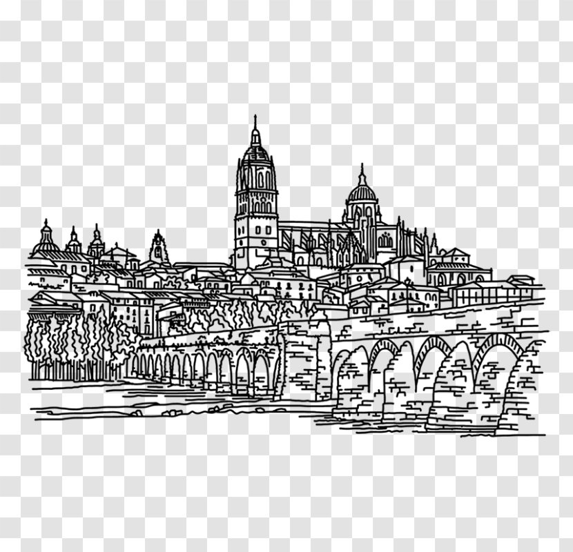 Middle Ages Facade Medieval Architecture Landmark Theatres - Line Art - Moscu Transparent PNG