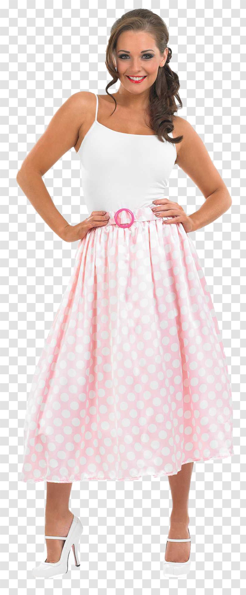 1950s Polka Dot Dress Skirt Costume - Heart - 50's Transparent PNG