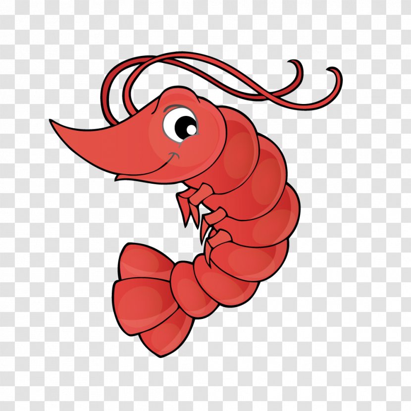 Lobster Decapoda Palinurus Clip Art - Cute Cartoon Red Crayfish Transparent PNG