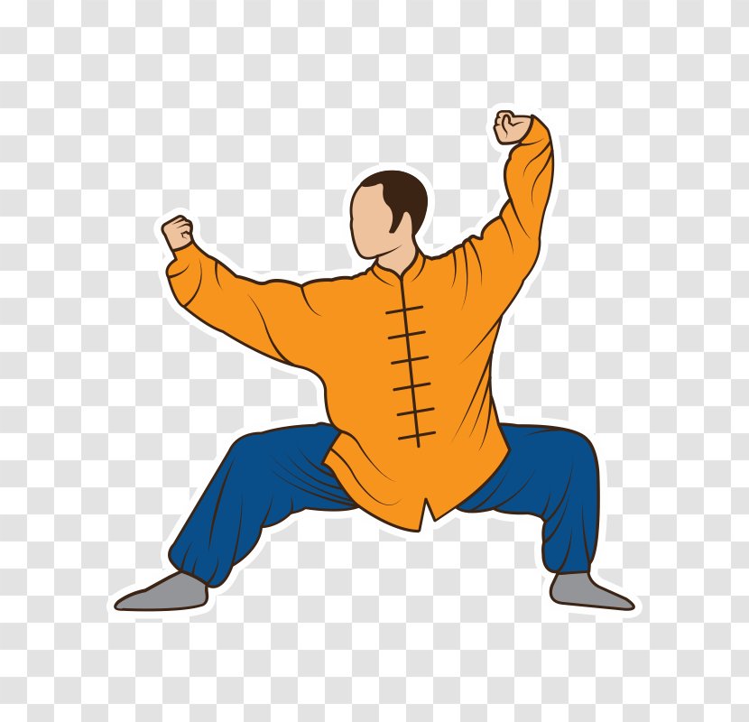Tai Chi Chinese Martial Arts Vector Graphics Image Illustration - Sitting Transparent PNG