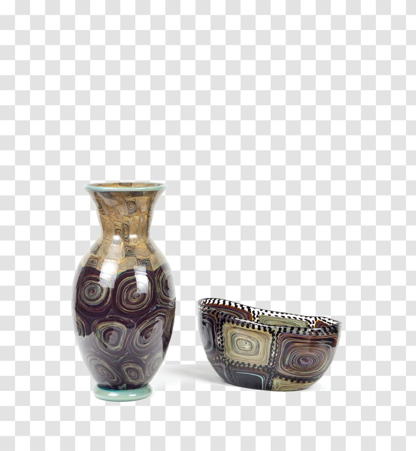 Vase Glass Murrine Ceramic Material Transparent PNG