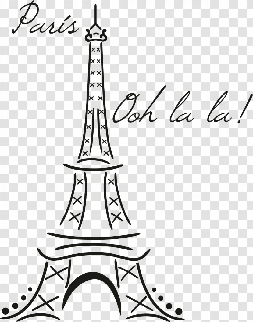 Eiffel Tower Wall Decal Drawing Clip Art - Monochrome Transparent PNG