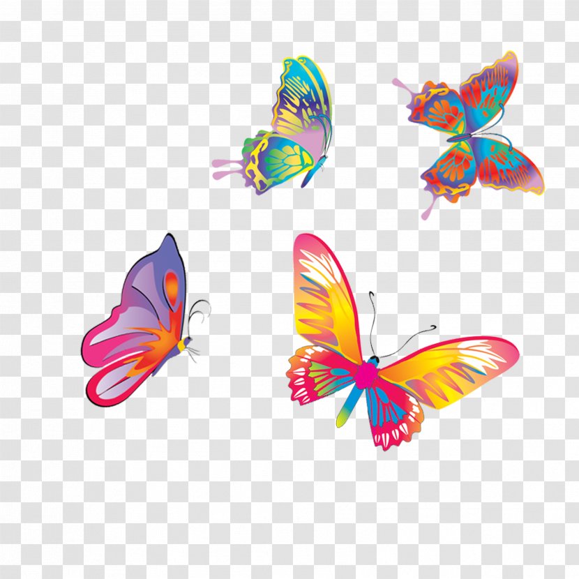 Butterfly - Raster Graphics - Colored Butterflies Fly Transparent PNG