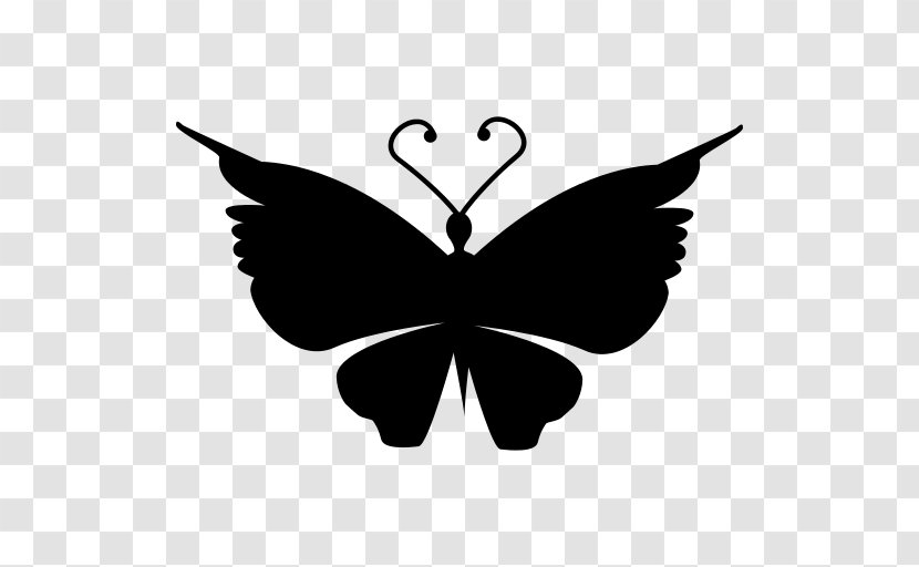 Monarch Butterfly Silhouette - Black - Outline Shape Transparent PNG