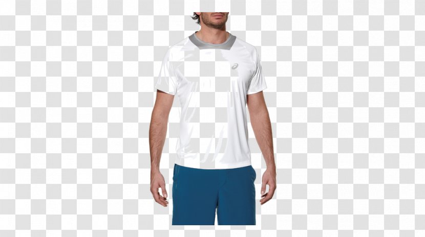 T-shirt Asics Athlete Shortsleeve Men's Tennis Shirt M White Shoulder Sportswear - Sleeve Transparent PNG