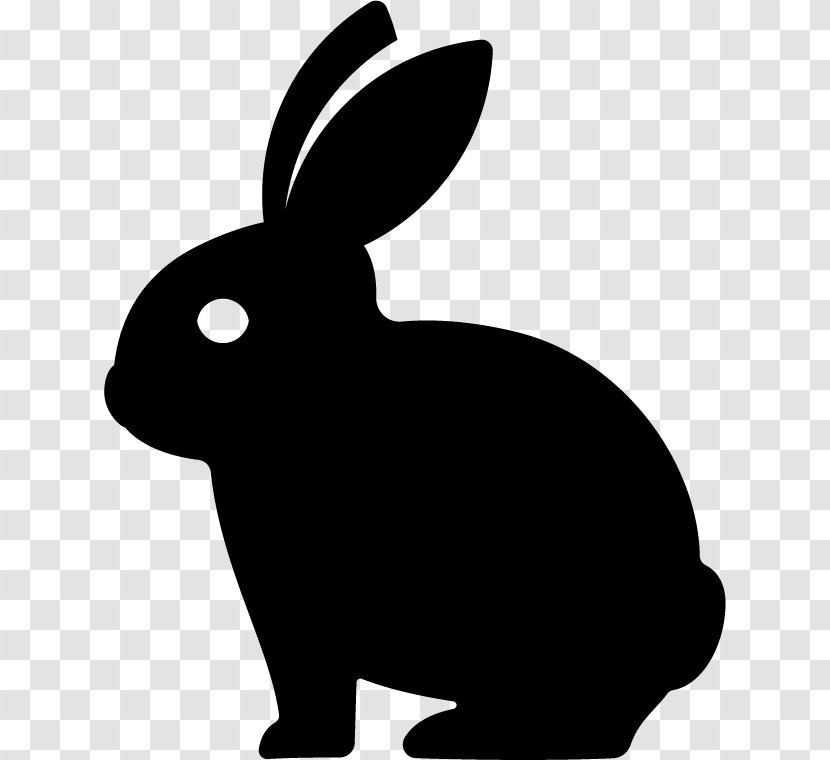 Rabbit Cartoon - Blackandwhite - Animal Figure Transparent PNG