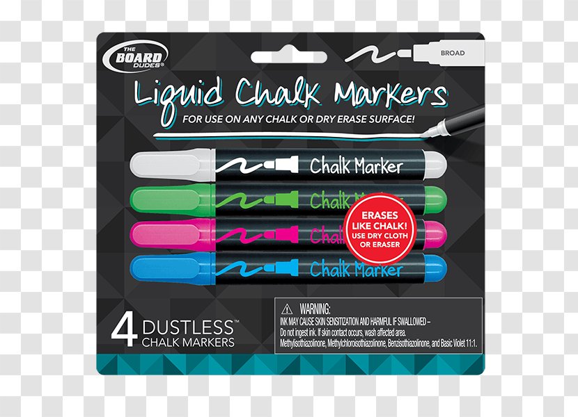 Marker Pen Liquid Chalk Sidewalk Permanent Card Stock - Whiteboard Transparent PNG