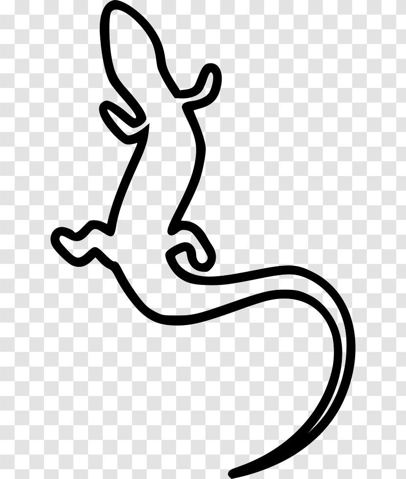 Reptile Clip Art Vertebrate Salamander Lizard - Black And White Transparent PNG