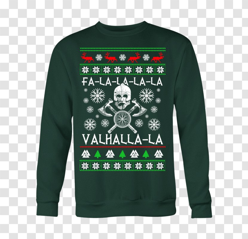 T-shirt Christmas Jumper Sleeve Sweater - Green Transparent PNG