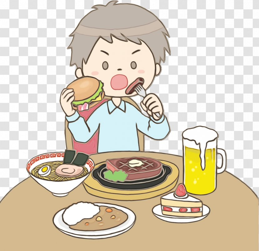 Junk Food Cartoon - Breakfast - Child Dinner Transparent PNG