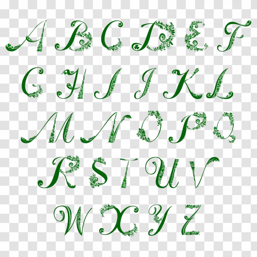 Letter Case Alphabet Four-leaf Clover - St. Patrick's Day WordArt Image Transparent PNG