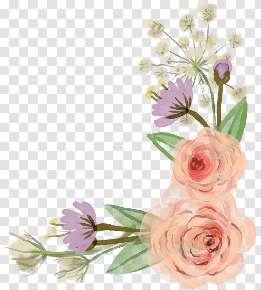 Floral Design Flower Painting Rose - Petal - Mothers Day Flowers Border Hand Painted Transparent PNG