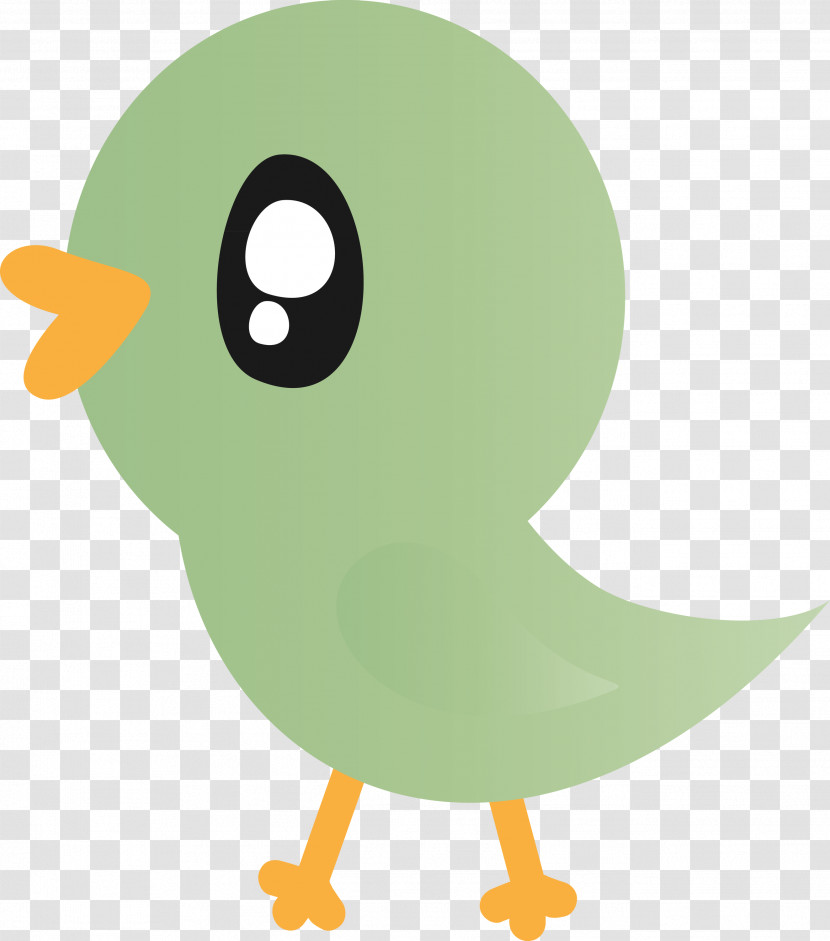 Cartoon Green Beak Bird Duck Transparent PNG