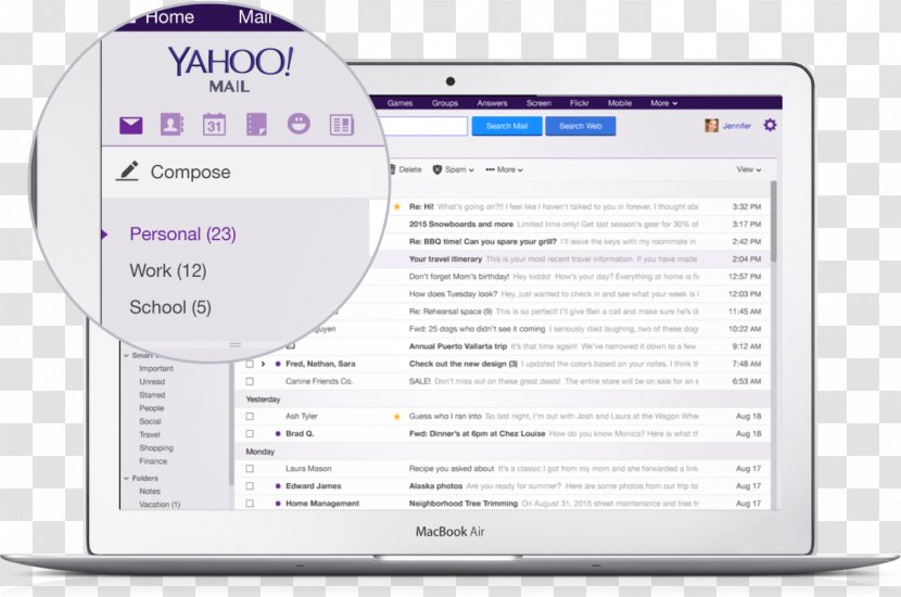 Yahoo! Mail Email Attachment Gmail - Screenshot - Serve Your Roommate Transparent PNG