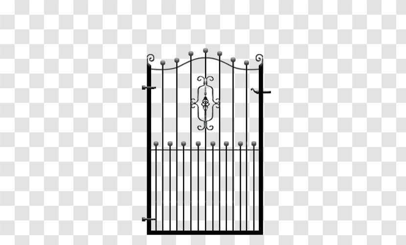 Wrought Iron Gate Fence Door - Railing Transparent PNG