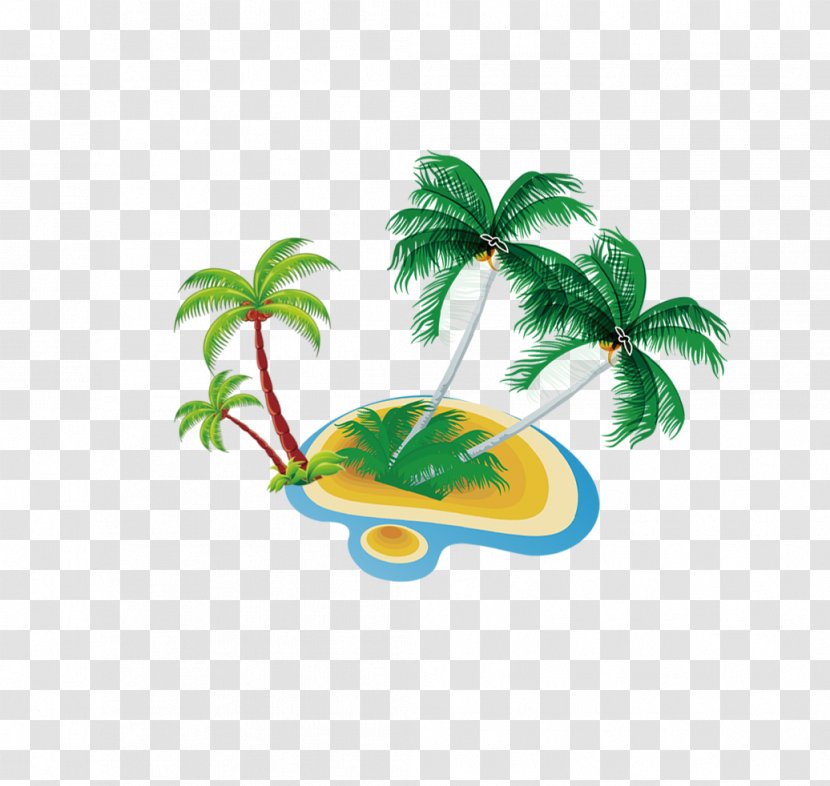 Coconut Beach Icon - Illustration - Trees Transparent PNG