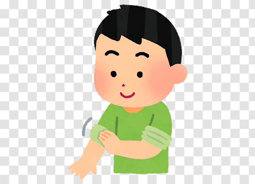 Cartoon Green Child Cheek Animation Transparent PNG