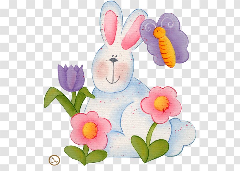 Rabbit Easter Bunny Hare Owl - Flowering Plant Transparent PNG