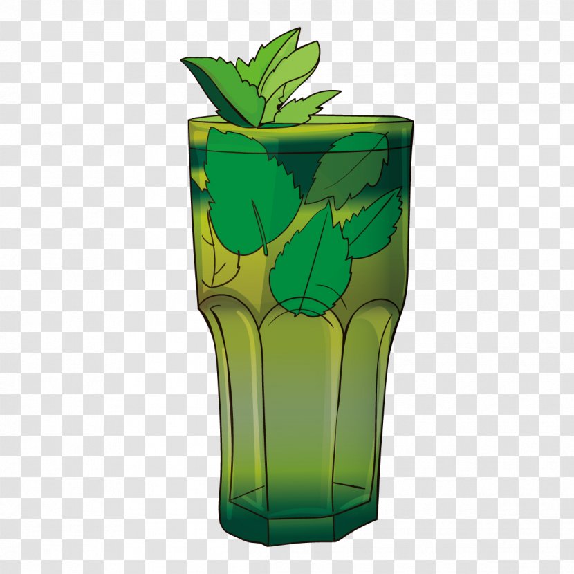 Green Tea Juice Cocktail Breakfast - Vector Transparent PNG