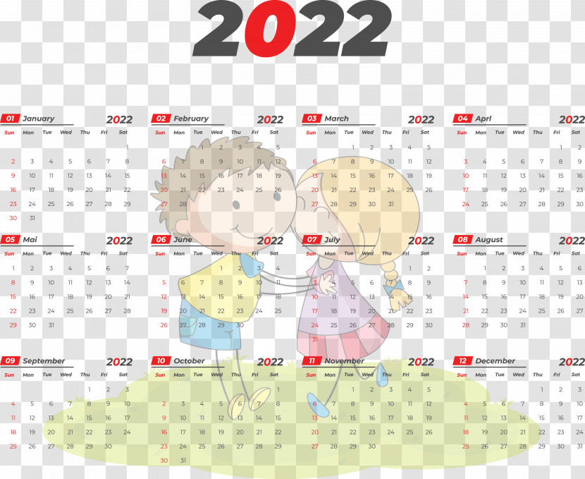 2022 Yearly Calendar Printable 2022 Yearly Calendar Template Transparent PNG