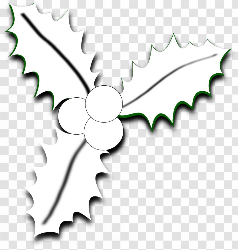 Common Holly Christmas Black And White Clip Art - Monochrome Photography Transparent PNG
