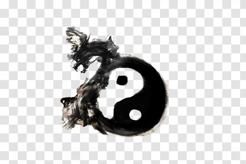 Taijitu Bagua Chinese Dragon - Tai Chi Ink Picture Material Transparent PNG