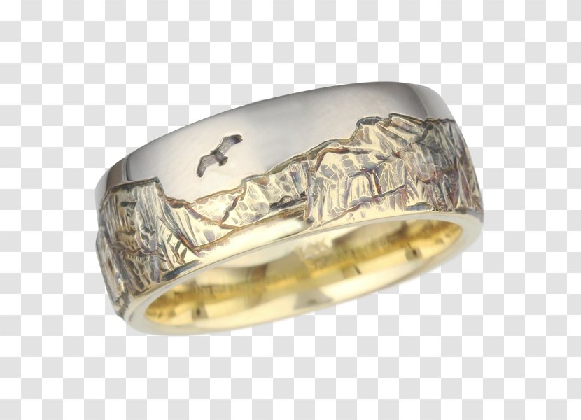 Wedding Ring Band In 14k White Size - Mountain Transparent PNG
