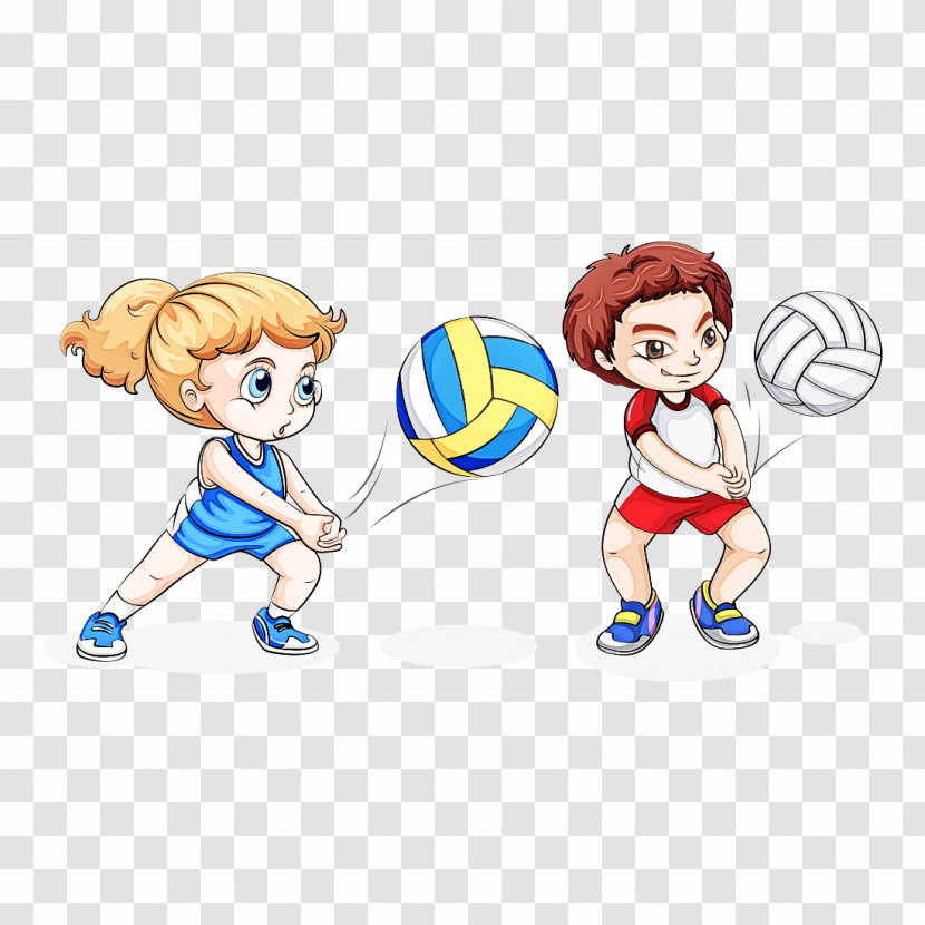 Cartoon Playing Sports Gesture Ball Transparent PNG