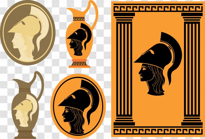 Greece Athena Euclidean Vector Illustration - Medieval Figure Design Transparent PNG