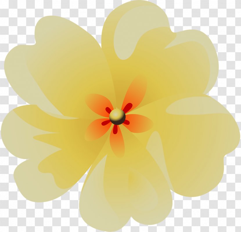 Mallows Hibiscus Flower Petal Yellow - Family Transparent PNG