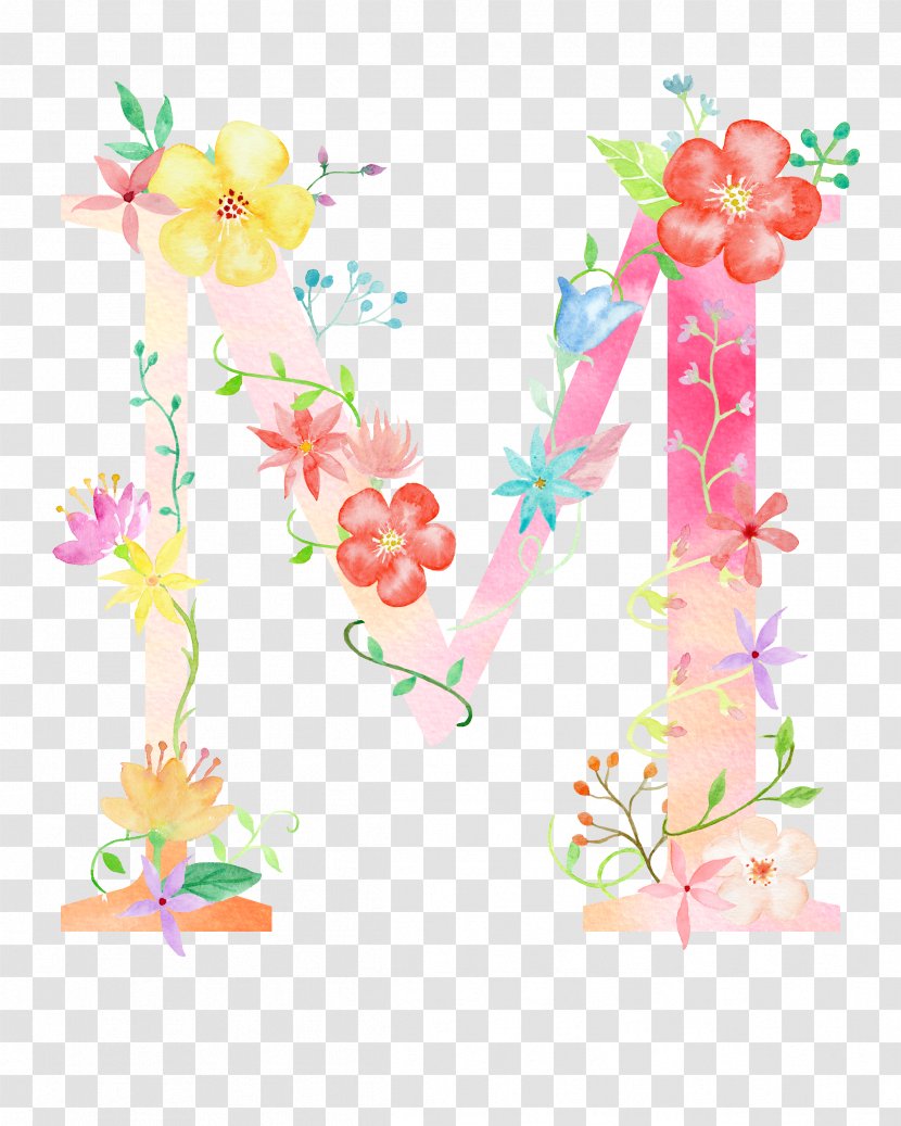 Letter Flower M Poster - Point - Flowers Transparent PNG