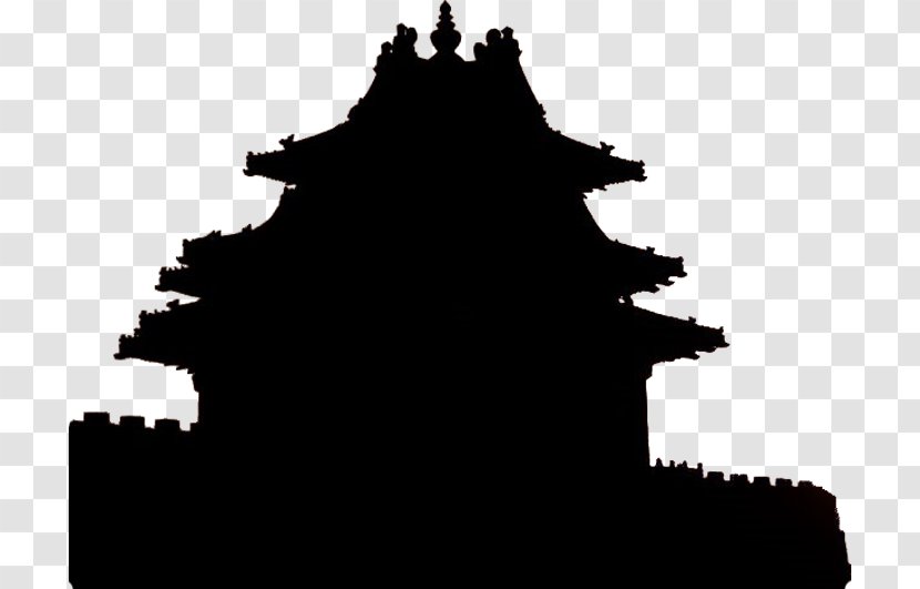 Forbidden City Jingshan Park Shanghai Silhouette Chinese Architecture - Building Transparent PNG