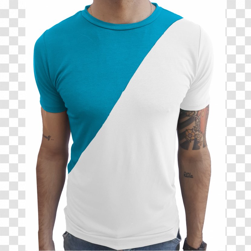 T-shirt Blue Sleeve Collar Transparent PNG