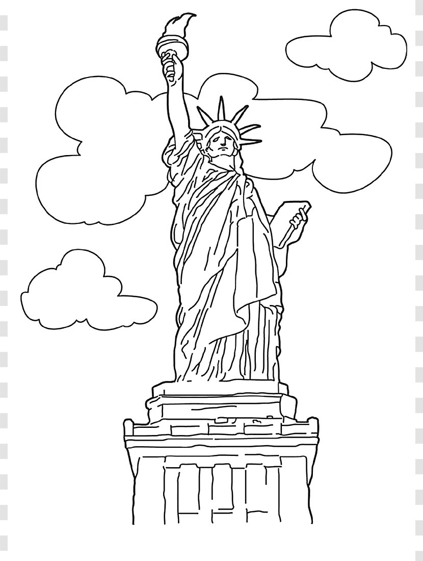 Statue Of Liberty New York Harbor The Colossus Coloring Book Drawing - Art - Page Transparent PNG
