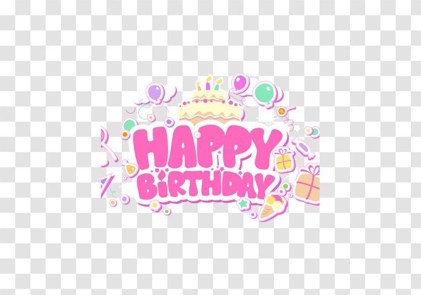 Birthday Cake Wish Happy To You Greeting Card - English Font Design Transparent PNG