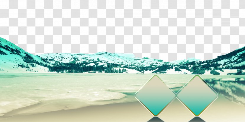 Wedding Photography - Turquoise - Photo Template Snow Mountain Transparent PNG