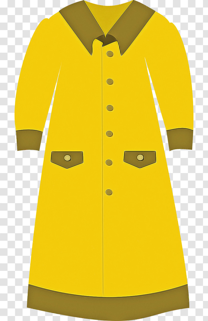Clothing Yellow Outerwear Sleeve Button Transparent PNG