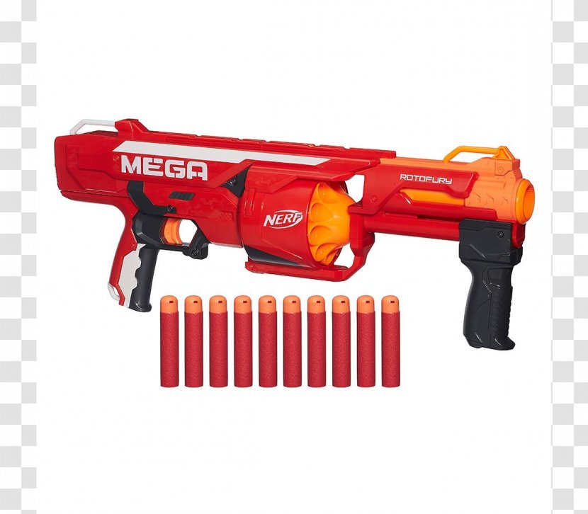 NERF N-Strike Mega Series RotoFury Blaster Nerf Toy - Amazoncom Transparent PNG