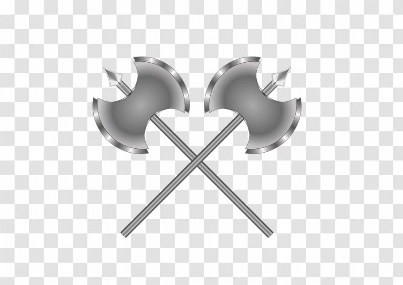 Battle Axe - Black And White - Two Ax Cartoon Art Free Pictures Transparent PNG