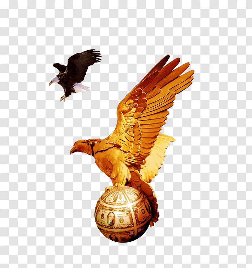 Bald Eagle Golden Statue Sculpture Transparent PNG