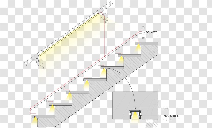 Lighting Control System Stairs LED Lamp - Recessed Light - Stair Transparent PNG