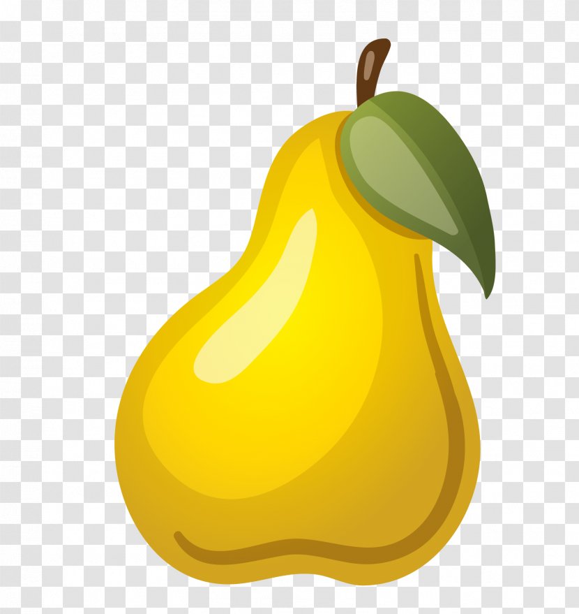 Pear Cartoon - Yellow - Golden Transparent PNG