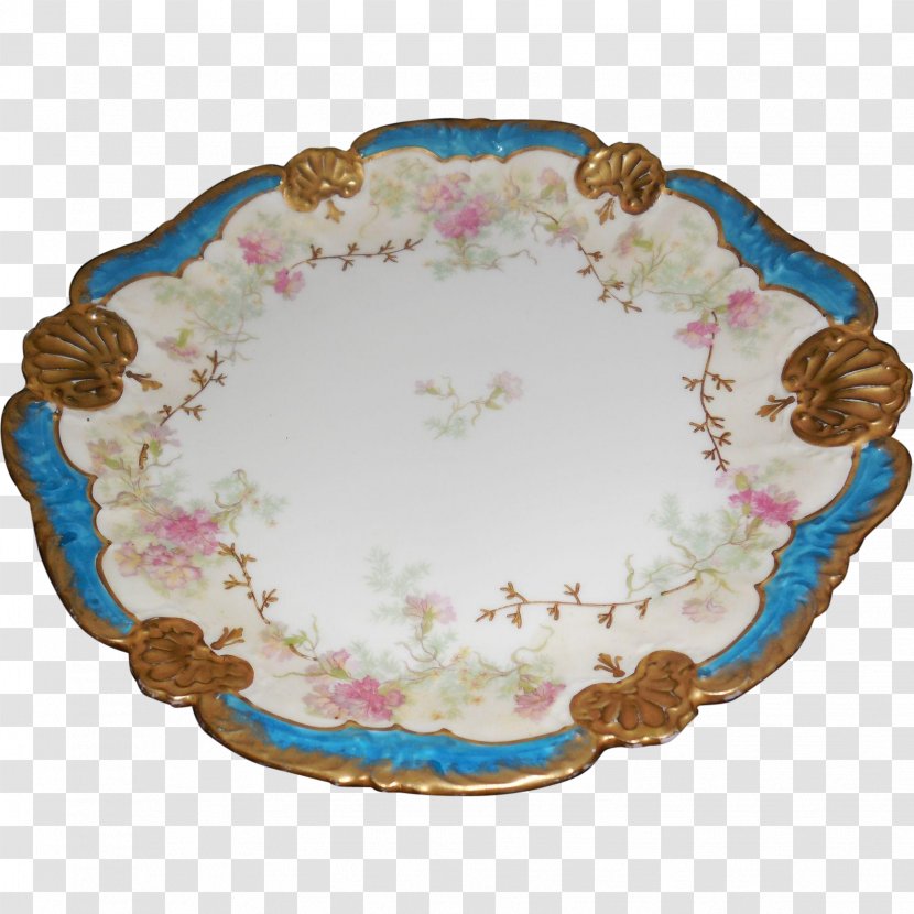 Plate Platter Porcelain Turquoise Tableware Transparent PNG