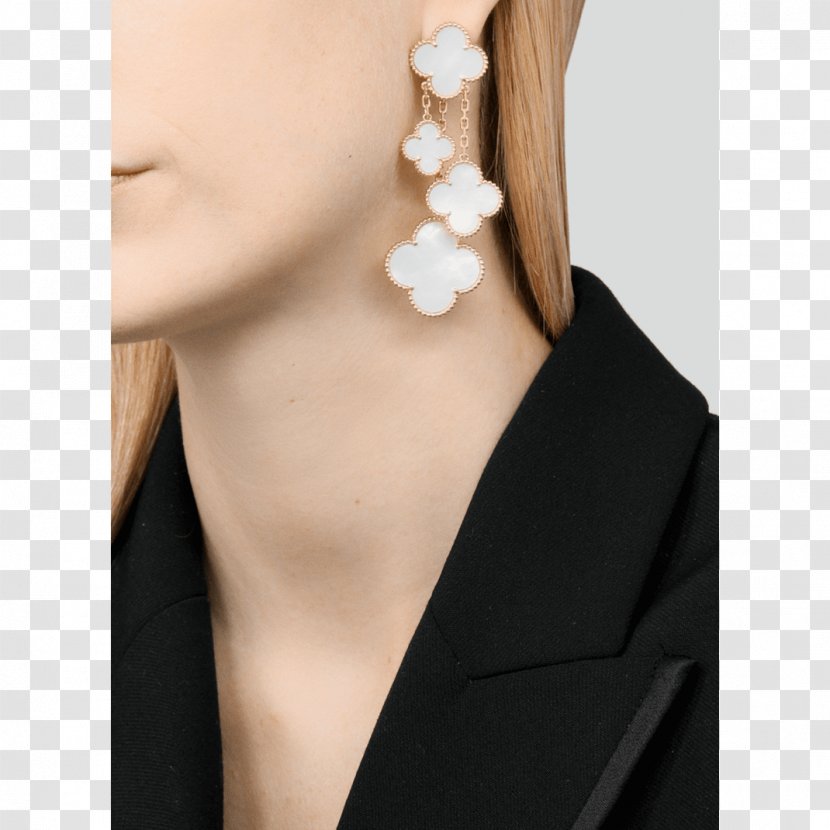 Earring Van Cleef & Arpels Jewellery Alhambra Necklace - Fourleaf Clover Transparent PNG