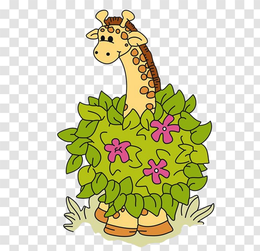 Floral Design Northern Giraffe Animal - Giraffidae - Artwork Transparent PNG