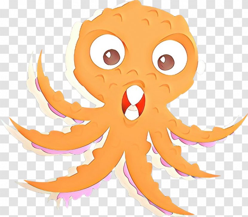 Orange - Giant Pacific Octopus - Animation Transparent PNG